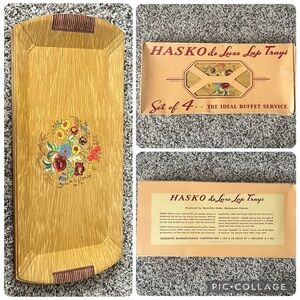 Vintage 1950 Hasko de Luxe Lap Trays Set of 4